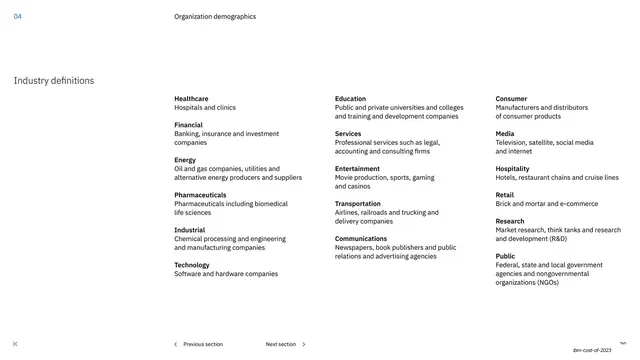 Industry definitions four-column glossary, minimal, corporate-clean, light