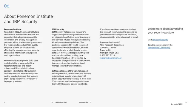 About Ponemon Institute and IBM Security, editorial, minimal, light