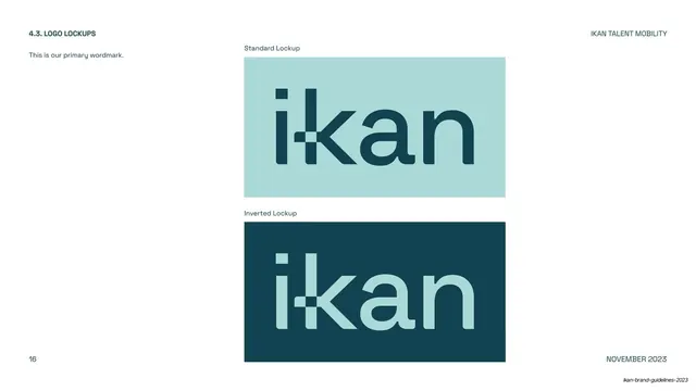 IKAN logo lockups standard and inverted