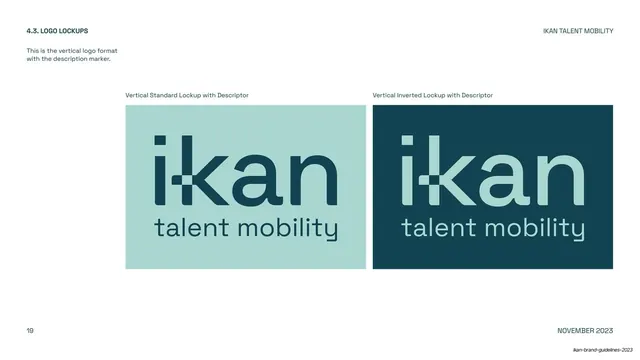 IKAN vertical lockup with descriptor (standard and inverted)