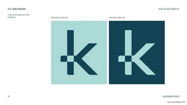 IKAN logomark with padding (standard and inverted)