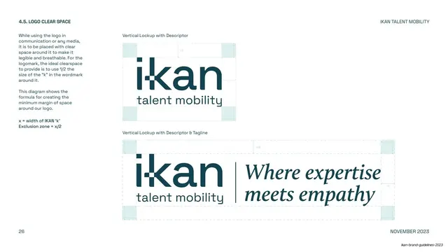 IKAN vertical lockup clear space (x/2)