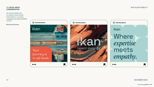 IKAN Instagram post templates, minimal, swiss, light