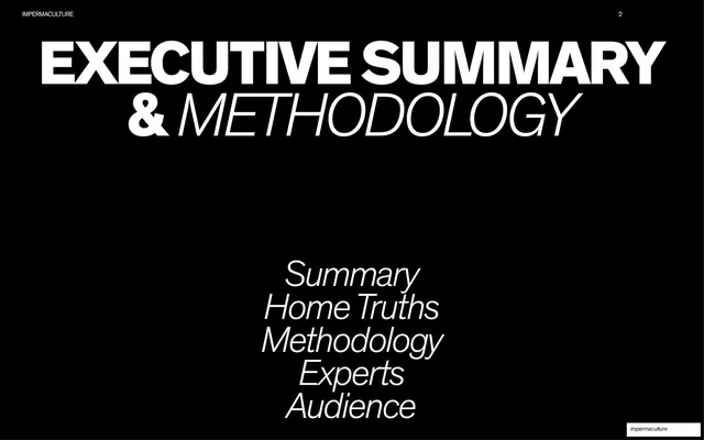 Executive Summary and Methodology divider