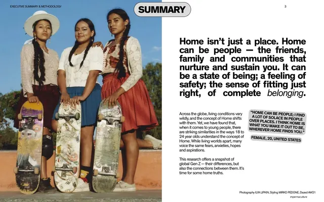 Summary spread with skater portrait