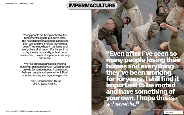 Impermaculture intro spread with crowd photo
