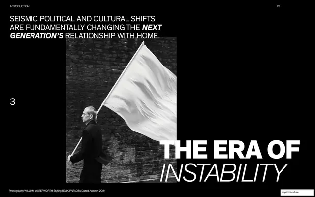 Section divider 3 - The Era of Instability, editorial, minimal, dark