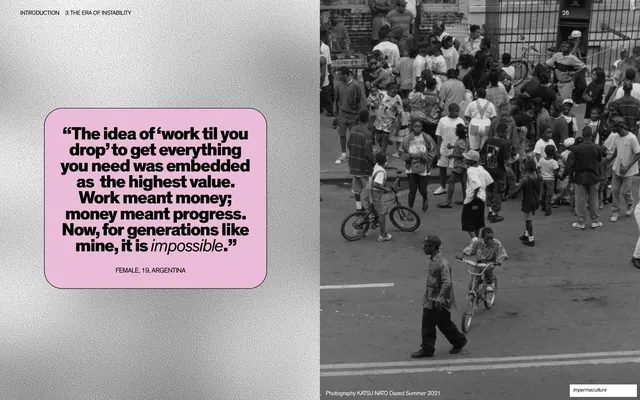 Pink-bubble quote and street photo - work til you drop