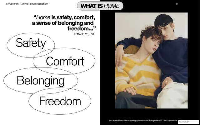 Home equals safety, comfort, belonging, freedom spread