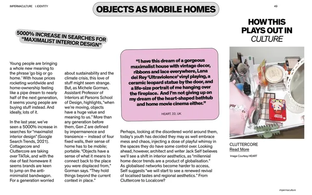 Objects as mobile homes essay spread