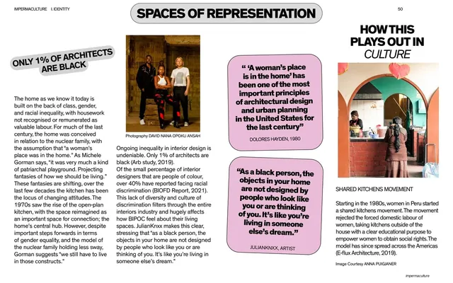 Spaces of representation essay spread