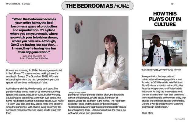 The bedroom as home spread with shrinking-space body