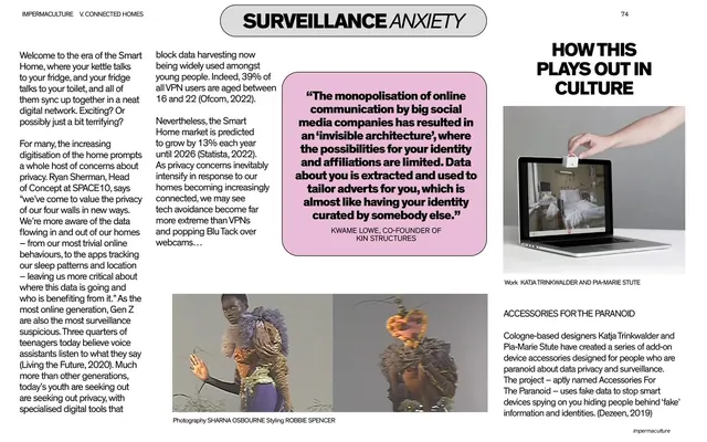 Surveillance Anxiety article spread