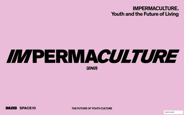 Impermaculture closing wordmark on lilac