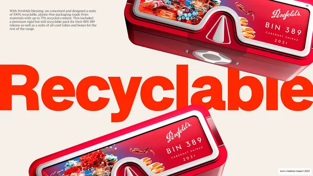 Penfolds Recyclable BIN 389 packaging