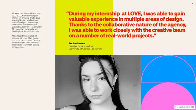 Sophie Seaton internship testimonial