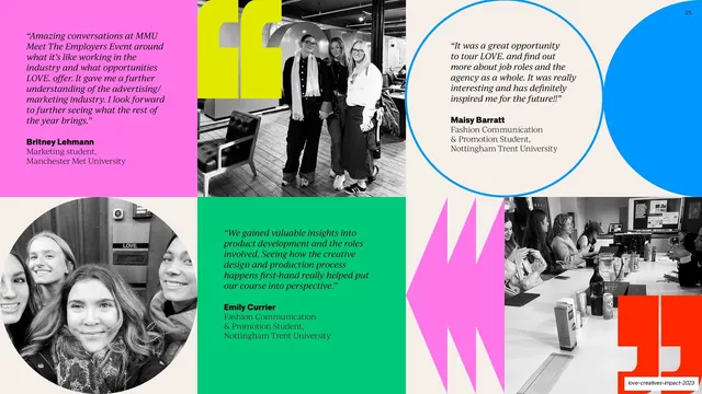 Student testimonials grid