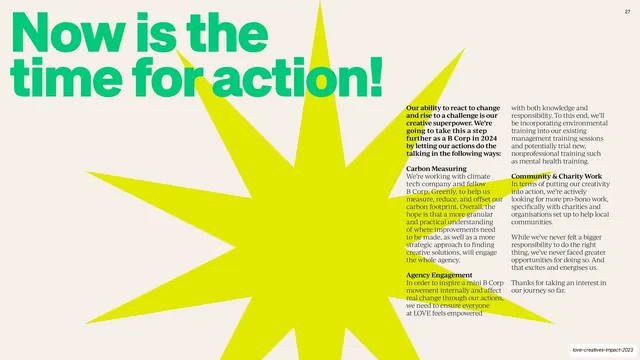 Now is the time for action plan