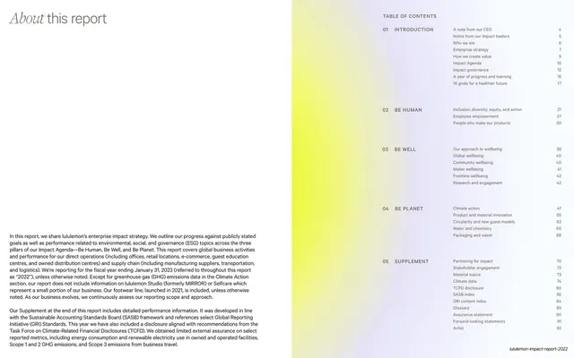 About this report and table of contents