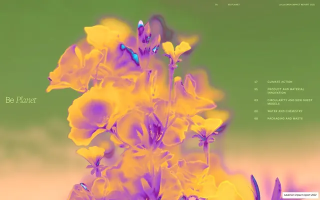 Be Planet section cover, psychedelic floral over green