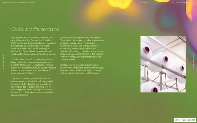 Collective climate action spotlight, green gradient with yarn photo