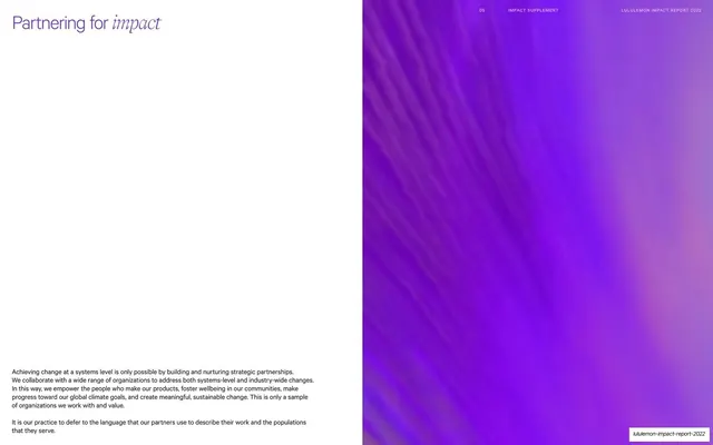 Partnering for impact, split intro with purple gradient panel