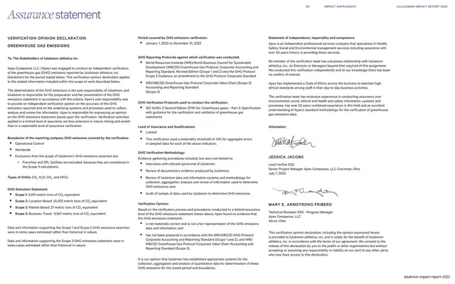 Independent GHG assurance statement, editorial, minimal, light