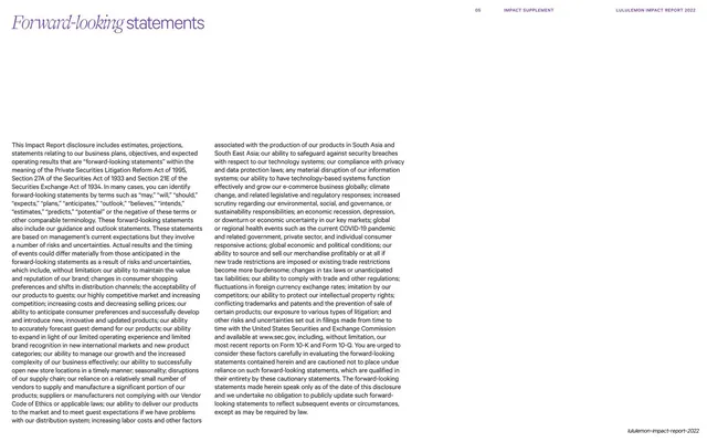 Forward-looking statements legal disclaimer, editorial, minimal, light