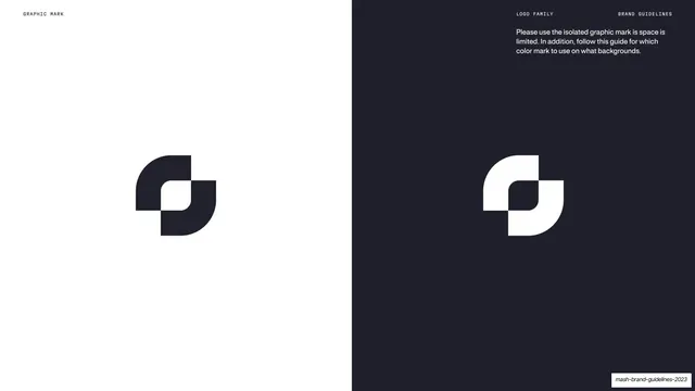 Graphic mark on light and dark