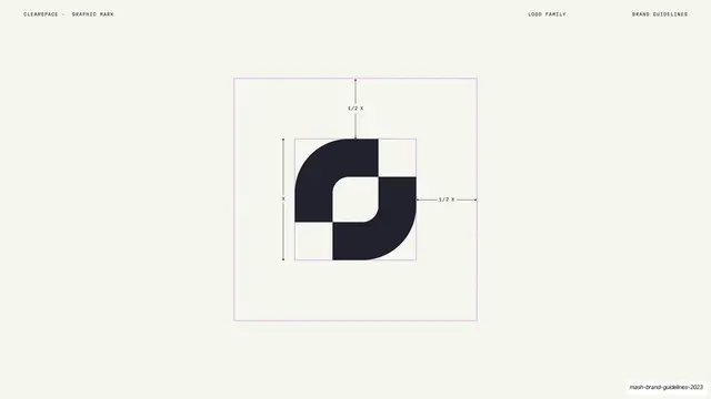 Graphic mark clearspace, editorial, minimal, light