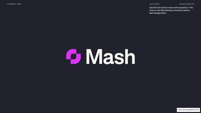 Full logomark on dark, editorial, minimal, dark