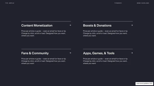 Two-by-two feature headings type sample