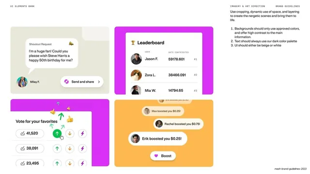 UI elements bank with leaderboard and boosts
