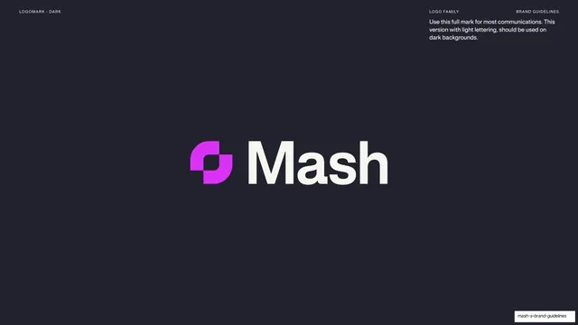 Full mark, light lettering on dark
