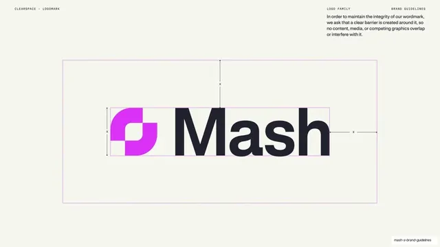 Mash logo clearspace rules, light-mode, technical, light