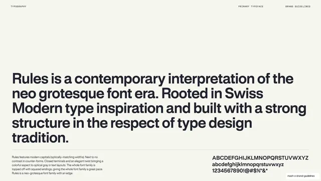 Mash Rules typeface description
