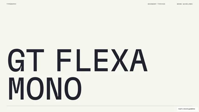 Mash GT Flexa Mono secondary typeface title
