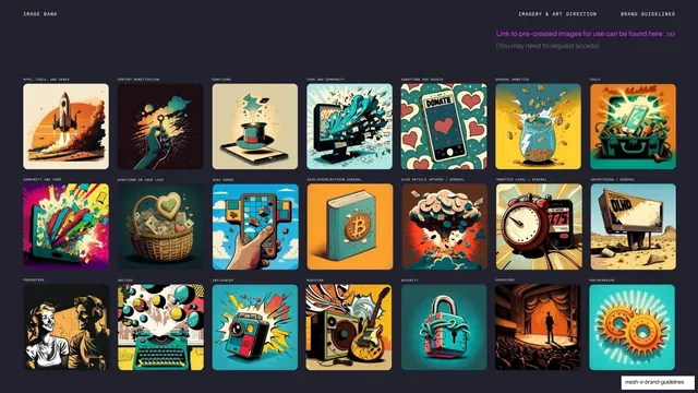 Mash image bank library grid