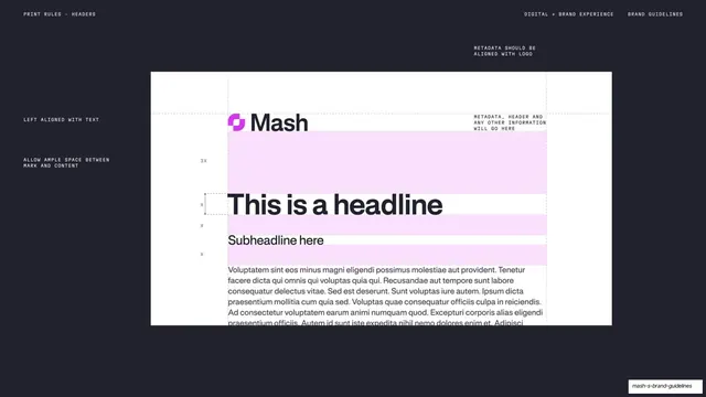 Mash header construction print rules