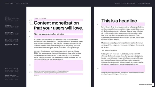 Mash letter document print rules, dark-mode, technical, dark