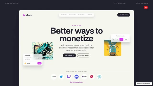Mash website hero mockup