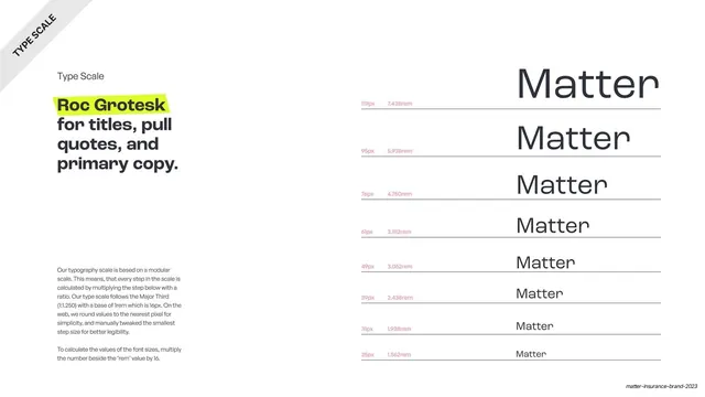 Roc Grotesk type scale, editorial, swiss, light