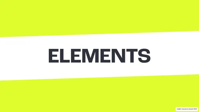 Matter ELEMENTS section divider, minimal, swiss, neon