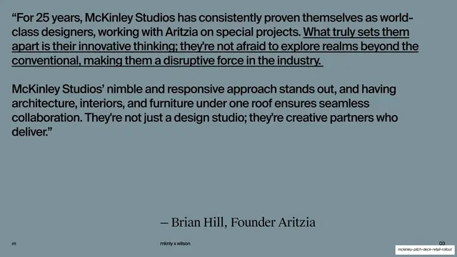 Aritzia founder testimonial quote, editorial, minimal, cool