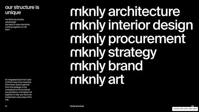 Our structure is unique discipline list, dark-mode, swiss, dark
