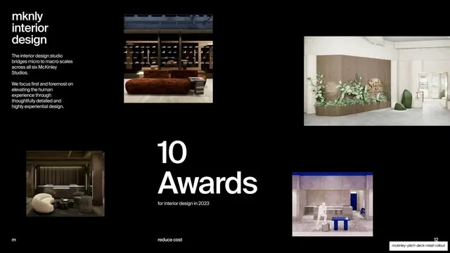 mknly interior design intro and project grid, dark-mode, editorial, dark