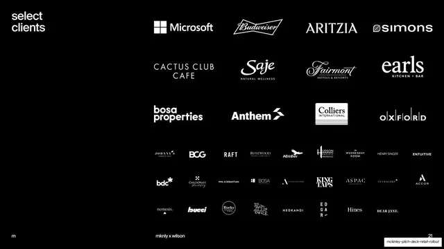 Select clients logo wall, dark-mode, minimal, dark