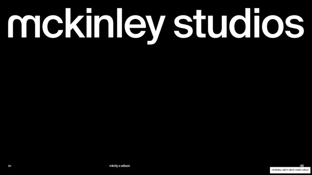 mckinley studios closing wordmark, minimal, dark-mode, dark