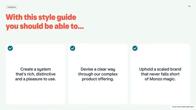 Style guide objectives cards