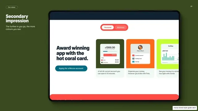 Monzo secondary impression mockup
